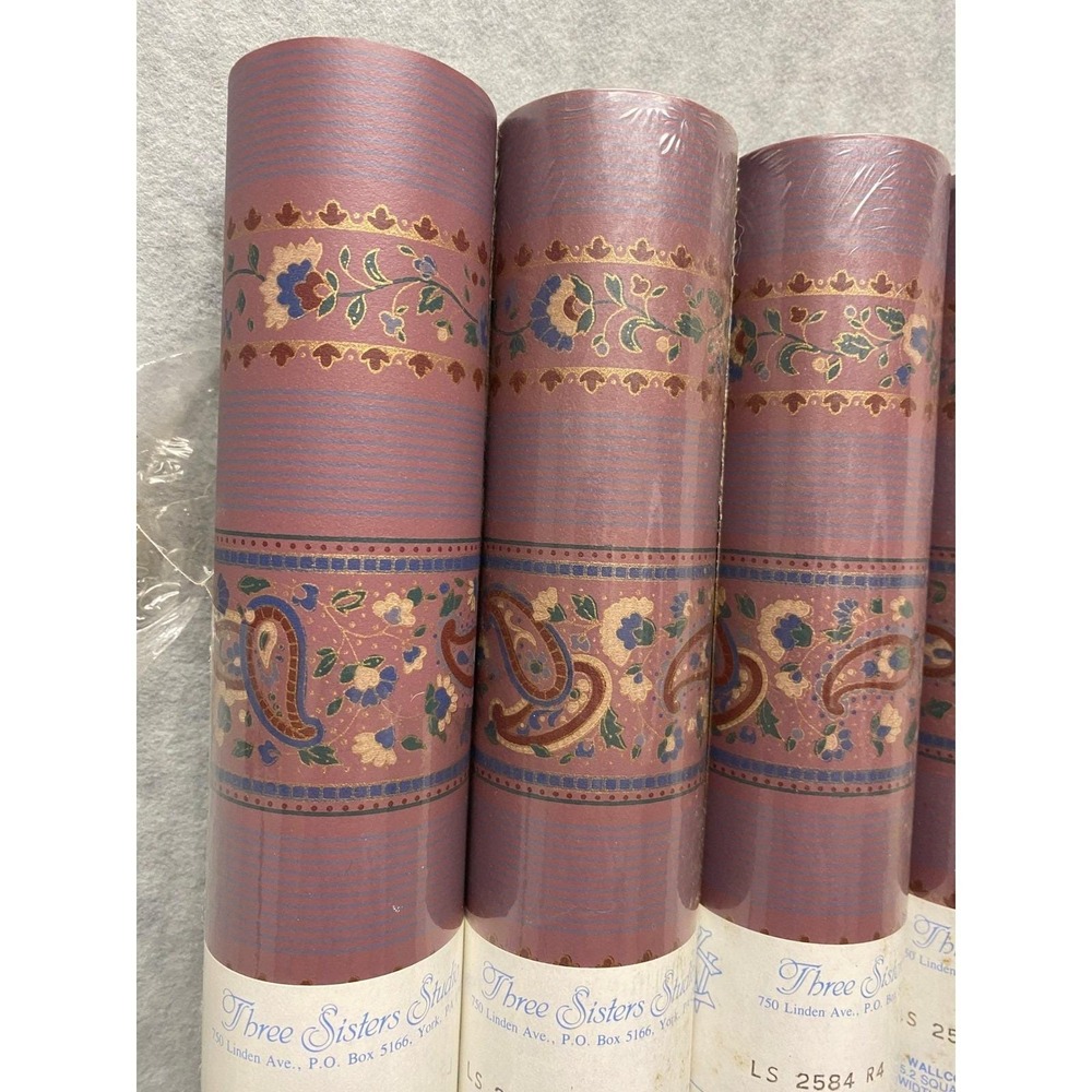 York Vintage 5 Rolls Three Sisters Studio Wallpaper LS 2584‎ R4 Paisley Floral